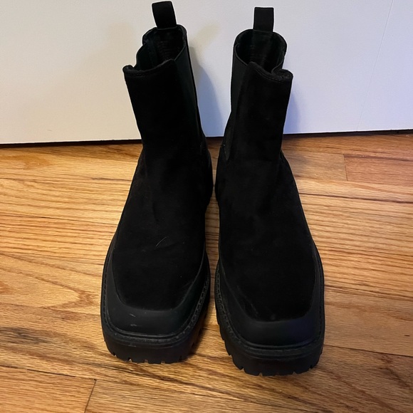 Nordstrom Rack 8.5 black Platform Chunky Lug Sole Bellamy Booties Chelsea Boots - Picture 6 of 6